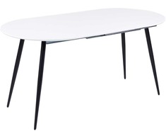 Beliani Išskleidžiamas valgomojo stalas STAVERTON baltas 120/160 cm 80 cm