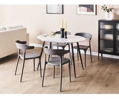 Beliani Išskleidžiamas valgomojo stalas STAVERTON baltas 120/160 cm 80 cm