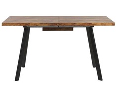 Beliani Išskleidžiamas valgomojo stalas HARLOW tamsiai rudas 140/180 cm 90 cm