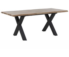 Beliani Išskleidžiamas valgomojo stalas BRONSON tamsiai rudas 140/180 cm 90 cm