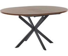 Beliani Išskleidžiamas valgomojo stalas FRIONA tamsiai rudas 110/140 cm 110 cm