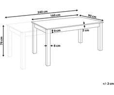 Beliani Išskleidžiamas valgomojo stalas MADURA tamsaus uosio spalvos 160/240 cm 90 cm