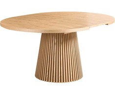 Beliani Išskleidžiamas valgomojo stalas MOORE Šviesus uosis 120/160 cm 120 cm