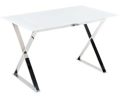 Beliani Valgomojo stalas ATTICA baltas 120 cm 70 cm grūdintas stiklas