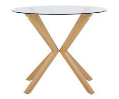 Beliani Valgomojo stalas ALTURA skaidrus 90 cm 90 cm