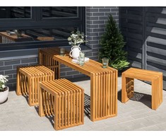 Beliani Stół sodo 150 x 35 cm Drewno Jasne drewno BELLANO