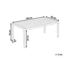 Beliani Aliuminio sodo staliukas 180 x 90 cm