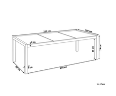 Beliani Sodo stalas GROSSETO 220 cm 100 cm poliruotas granitas, juodas