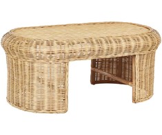Beliani Staliukas kawowy sodo LIVADEIA 60 cm 96 cm Rattan Naturalny