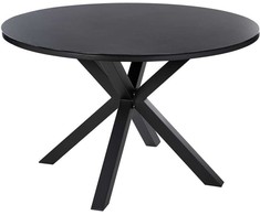 Beliani Sodo Stalas MALETTO 120 cm 120 cm Juodas Stiklas