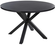 Beliani Sodo Stalas MALETTO 120 cm 120 cm Juodas Stiklas