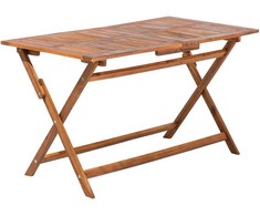 Beliani Sodo stalas CENTO 140 cm 75 cm Akacijos mediena Rudas