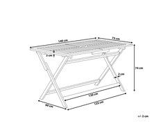 Beliani Sodo stalas CENTO 140 cm 75 cm Akacijos mediena Rudas