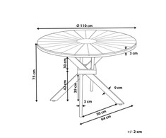 Beliani Sodo stalas CISSONE 110 cm, akacijos mediena, rudas