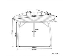 Beliani Sodo VARENNA Stalas 106 cm 103 cm Acacia Wood Ruda