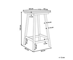 Beliani Sodo baro stalas ADIRONDACK 60 cm 59 cm sintetinė medžiaga mėlynas