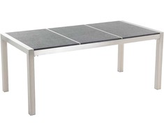 Beliani Sodo stalas GROSSETO 180 cm 90 cm degintas granitas grafito spalvos