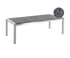 Beliani Stalo sodo degto granito padalijimas 220 x 100 cm juoda GROSSETO