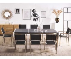 Beliani Stalo sodo degto granito padalijimas 220 x 100 cm juoda GROSSETO