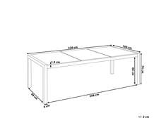 Beliani Sodo stalas GROSSETO 220 cm 100 cm Degintas granitas grafito spalvos