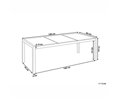 Beliani Sodo stalas GROSSETO 180 cm 90 cm degintas granitas grafito spalvos