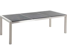 Beliani Stalo sodo degto granito padalijimas 220 x 100 cm juoda GROSSETO