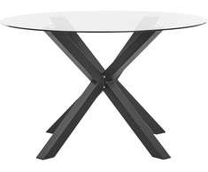 Beliani Sodo stalas MALETTO, 120 cm, stiklas, juodas