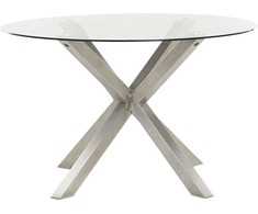 Beliani Sodo stalas MALETTO 120 cm, stiklas, sidabrinis