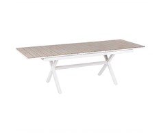 Beliani Išskleidžiamas sodo stalas FANES 184/242 × 90 cm, metalinis, baltas