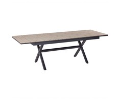 Beliani Išskleidžiamas sodo stalas FANES 184/242 x 90 cm, metalas, grafito spalvos
