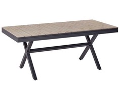 Beliani Išskleidžiamas sodo stalas FANES 184/242 x 90 cm, metalas, grafito spalvos
