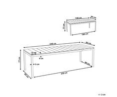 Beliani Stół sodo rozkładany aliuminio 198/248 x 90 cm šviesus medis TOFANE