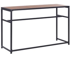 Beliani Stół sodo metalowy 150 x 50 cm juoda su jasnym drewnem AVETRANA