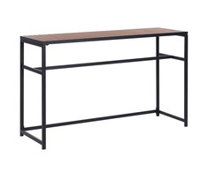 Beliani Stół sodo metalowy 150 x 50 cm juoda su jasnym drewnem AVETRANA