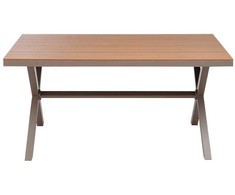 Beliani Stół sodo TIANO 160 cm 90 cm Metal Beżowoszary