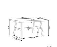 Shumee Beliani Sodo Stalas CANETTO 150 cm 90 cm Juodas Stiklas