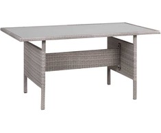 Beliani Stół sodo VITERBO 145 cm 80 cm Szkło Jasnoszary