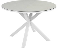 Beliani Sodo stalas MALETTO 120 cm, stiklinis, smėlio ir pilkos spalvos