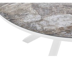 Beliani Stół sodo MALETTO 120 cm 120 cm Szkło Tamsiai pilka