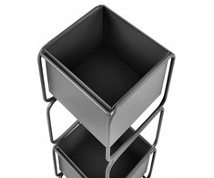 Beliani Gėlių stovas COTINUS Metal 20 cm Juodas
