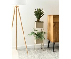 Beliani Stojak na kwiaty COTINUS Metal 20 cm Kremas