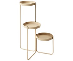 Beliani Gėlių stovas FRAGARIA metalinis 42 cm smėlio spalvos