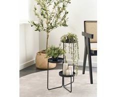 Beliani Gėlių stovas FRAGARIA metalinis 42 cm juodas
