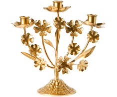 Beliani Świecznik RAMADA Metal 25 cm Auksinis