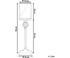 Beliani Stiklinė žvakidė 58 cm sidabro COTUI