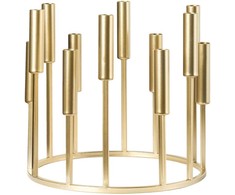 Beliani Świecznik TRAFARIA Metal 26 cm Auksinis