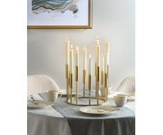 Beliani Świecznik TRAFARIA Metal 26 cm Auksinis