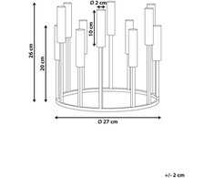 Beliani Świecznik TRAFARIA Metal 26 cm Auksinis