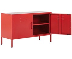 Beliani Birojo spintelė URIA metalinė raudona