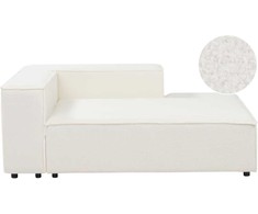 Sofa Beliani Kairės pusės šezlongas ARDAL Boucle, sulaužyta balta